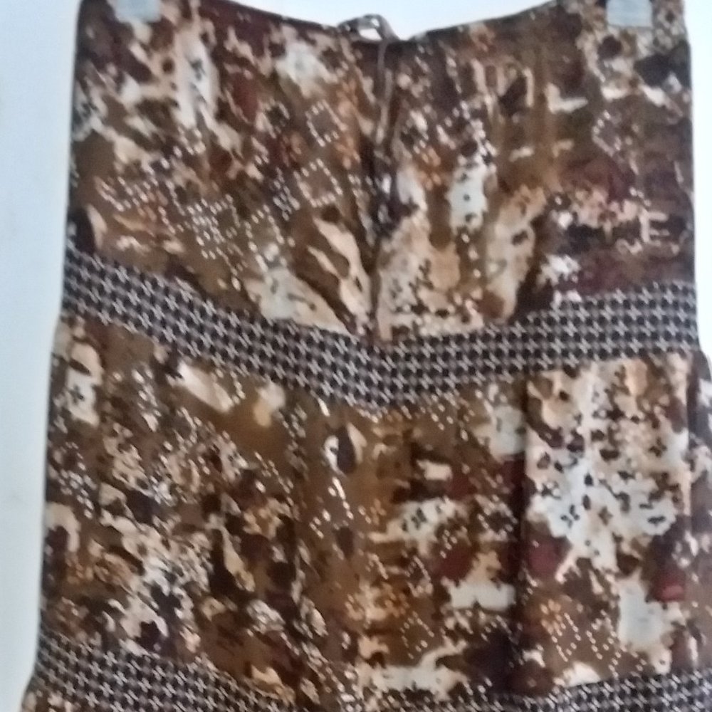 Sag Harbor Brown Boho Skirt-Size 24W